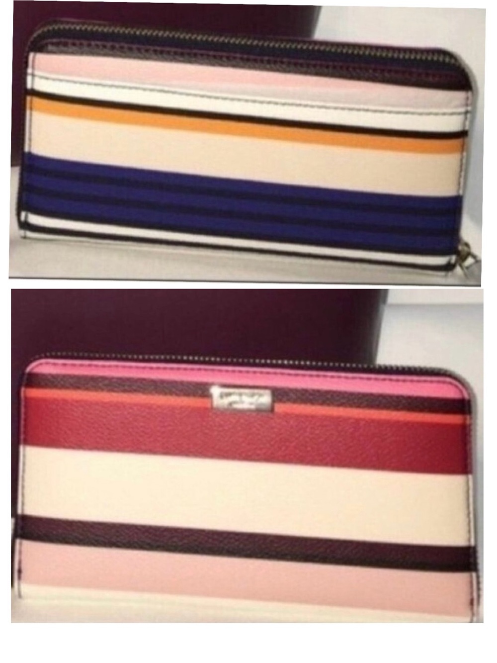 Kate Spade Shore Street Berber Two Toned Striped Wallet Rainbow